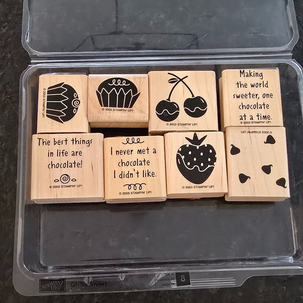 Stampin Up Set of 8 Wood Rubber Border Stamps Scrapbooking